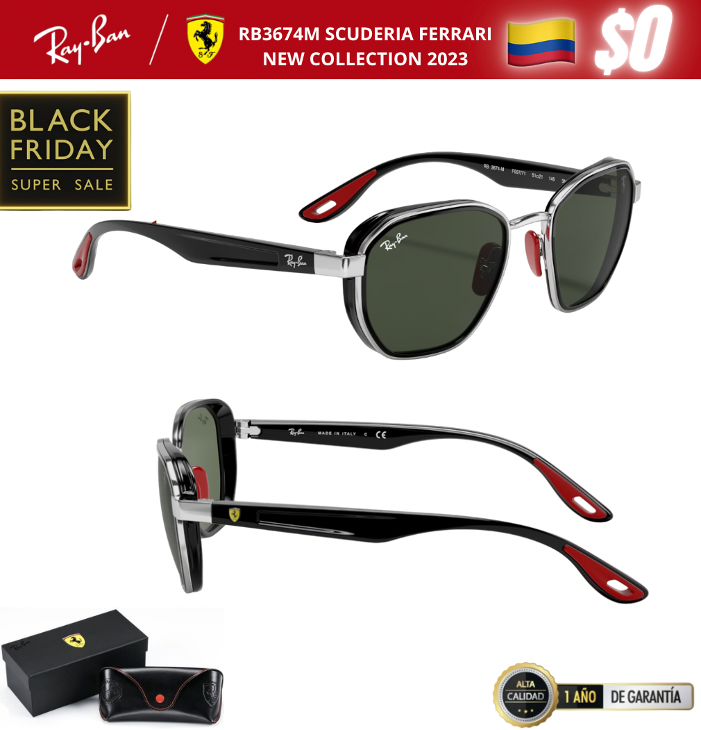🎁EXCEDENTE IMPUESTOSNRayBan Ferrari 3674M🔥,Polarized, UV400🔥