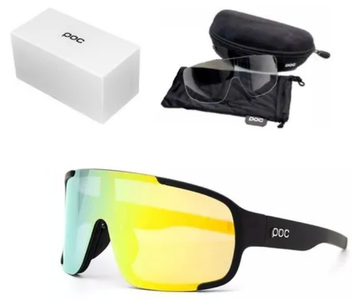 🎁SIN COSTO! POC MTB/UV400 +3 lentes/HD,Professional Cycling
