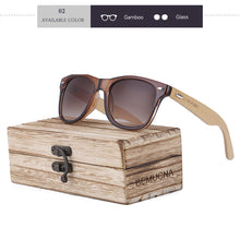 Sunglasses Bemucna Bamboo, Polarized, HD, UV 400, 2020