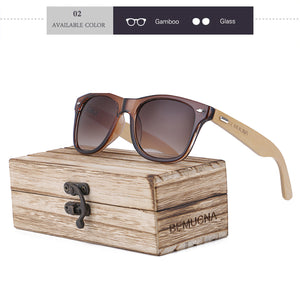 Sunglasses Bemucna Bamboo, Polarized, HD, UV 400, 2020